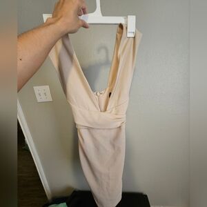 Lulu's Beige/Nude Midi Dress